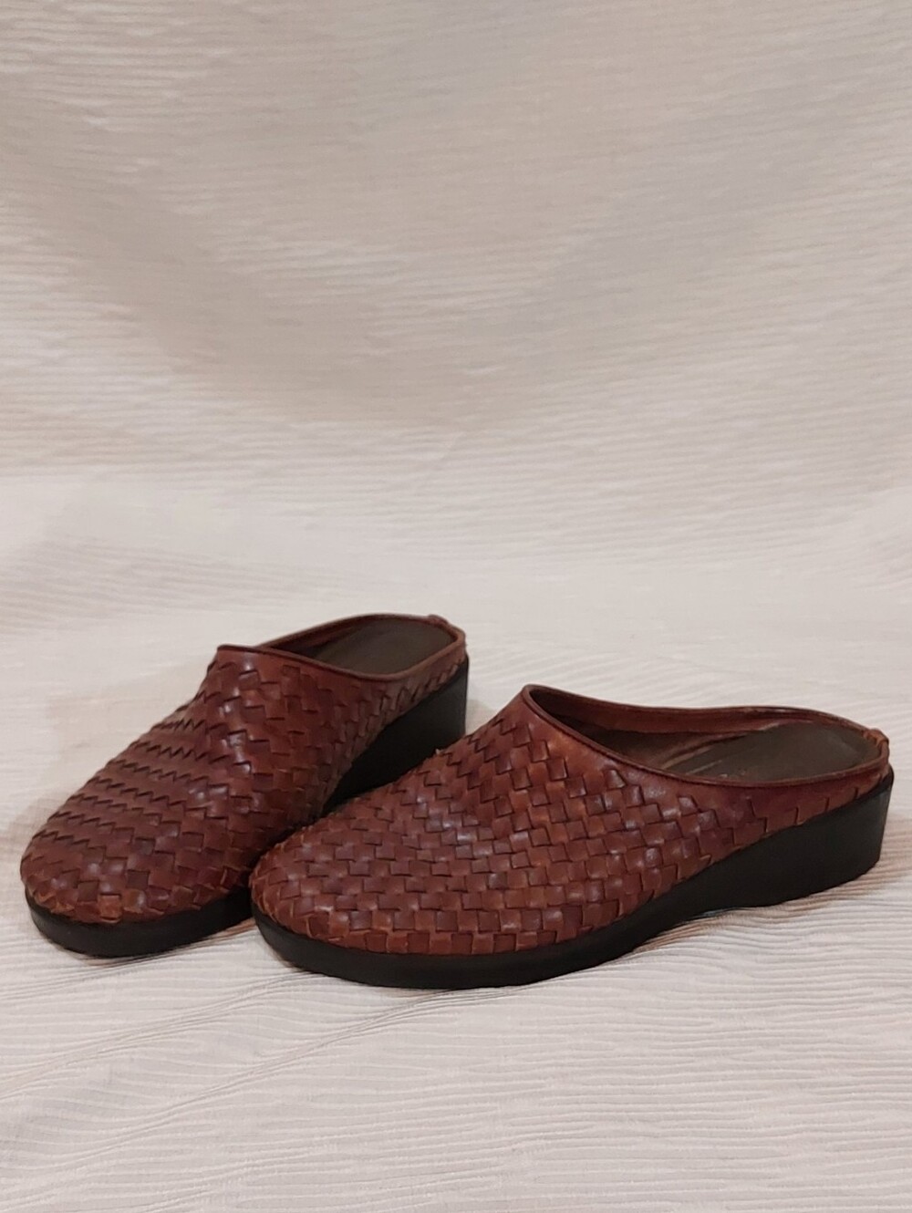 Predictions Woven Leather Mules - Brown Size 7.5